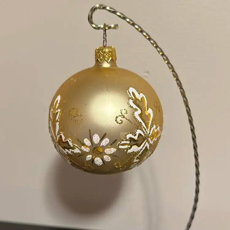 Gold With White Design Ornament