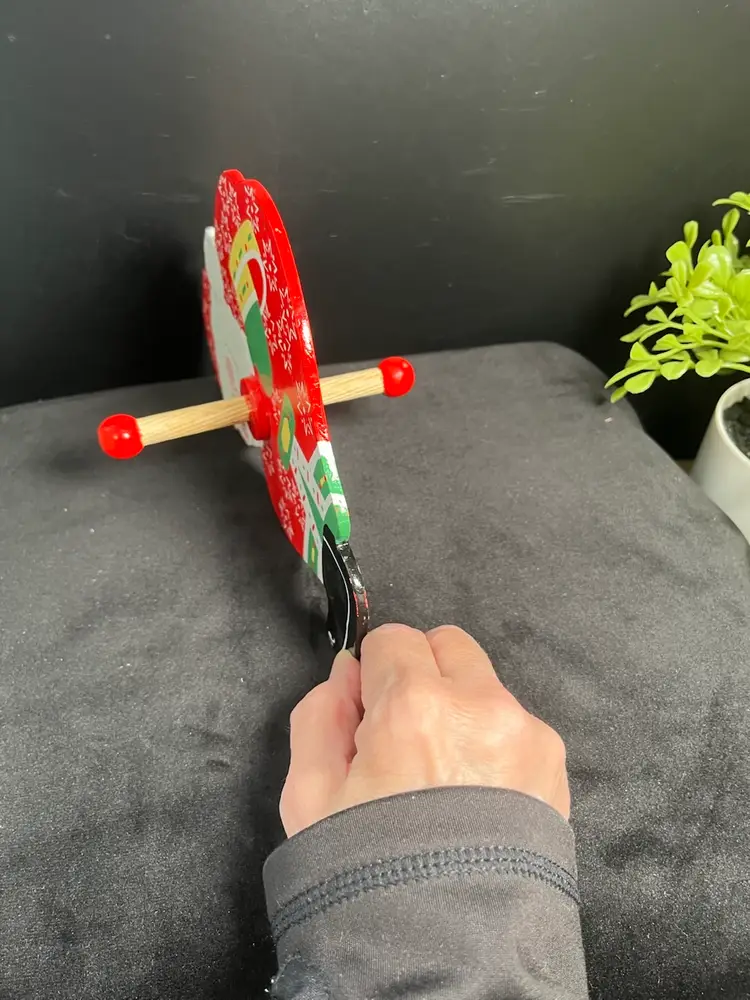 Wooden Christmas Ornament Santa Spinner Toy