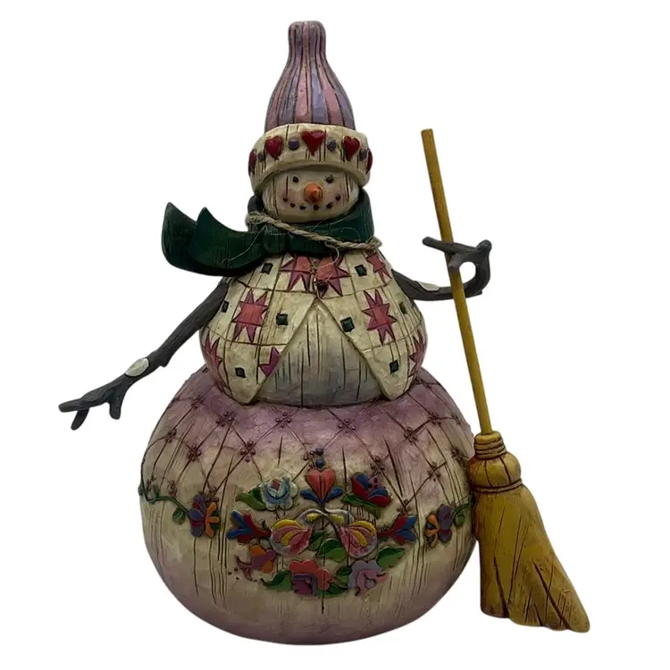 Jim Shore Heartwood Creek “Winter’s Warmth” Snowman, 8.5” Tall x 5” Wide