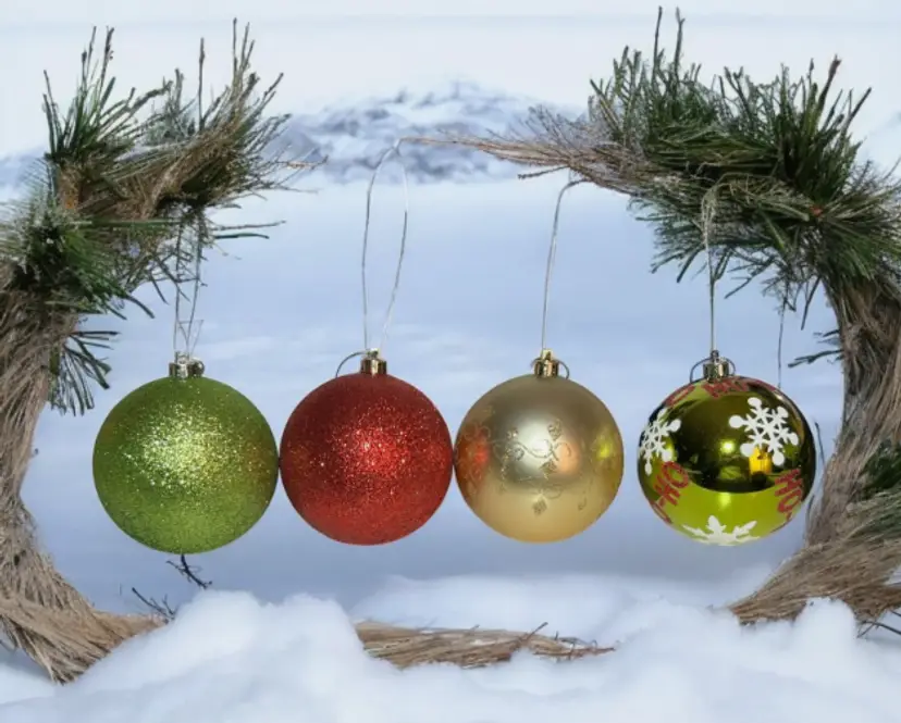 4 Pier 1 Imports Christmas Ornaments Red Green Go Ho Ho Ho