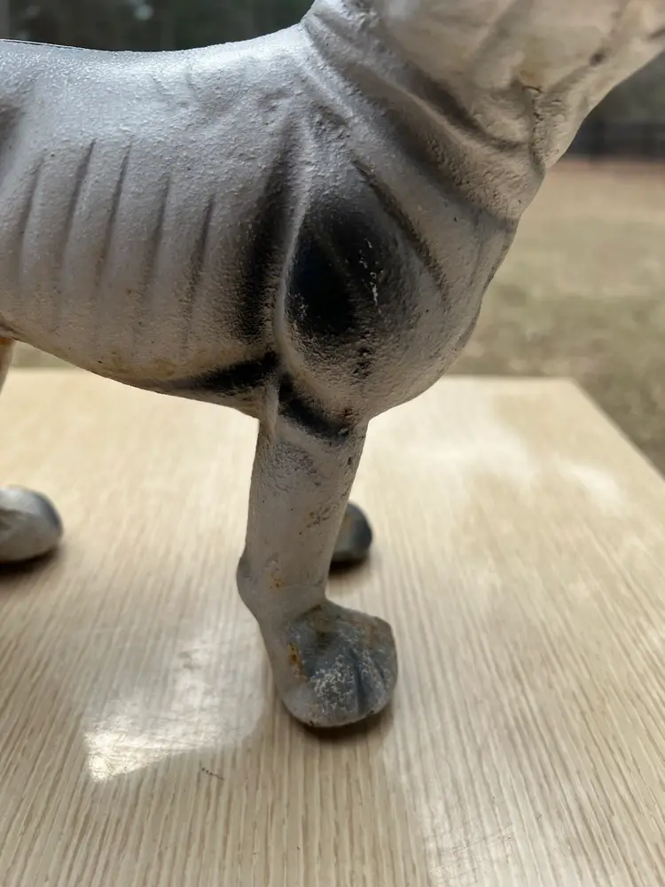Antique Cast Iron Boston Terrier Bull Dog Door Stop  Vintage