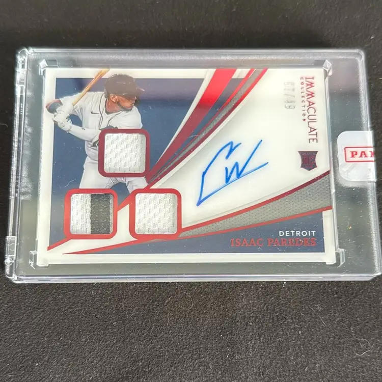2021 Panini Immaculate Baseball Isaac Paredes Auto /49
