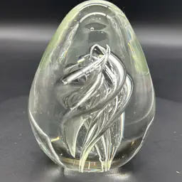 Clear Glass Swirl Paper Weight