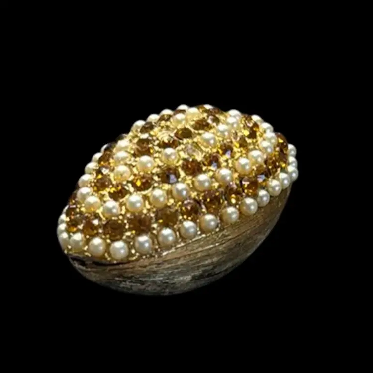 Rare Mini Jewel Embellished Egg Pill Box Trinket Box