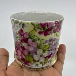 Pink Floral Porcelain Chintz Cup