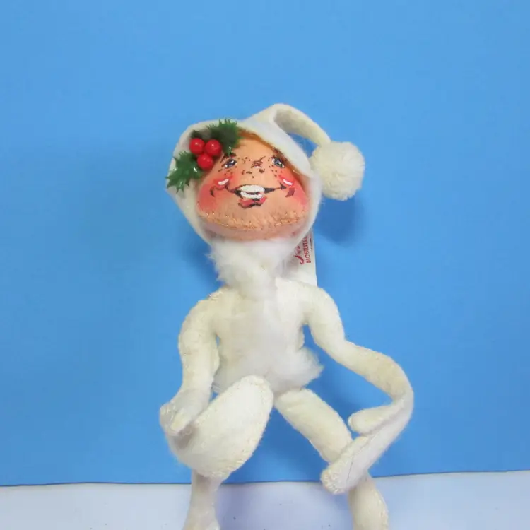 vintage Annalee white pixie elf doll figure 1957 11" long