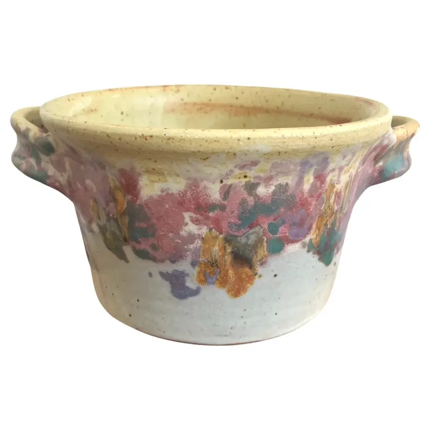 Chamberlain Pottery Stoneware 7” x 4.5” Bread Baking Serving Bowl w/Handles