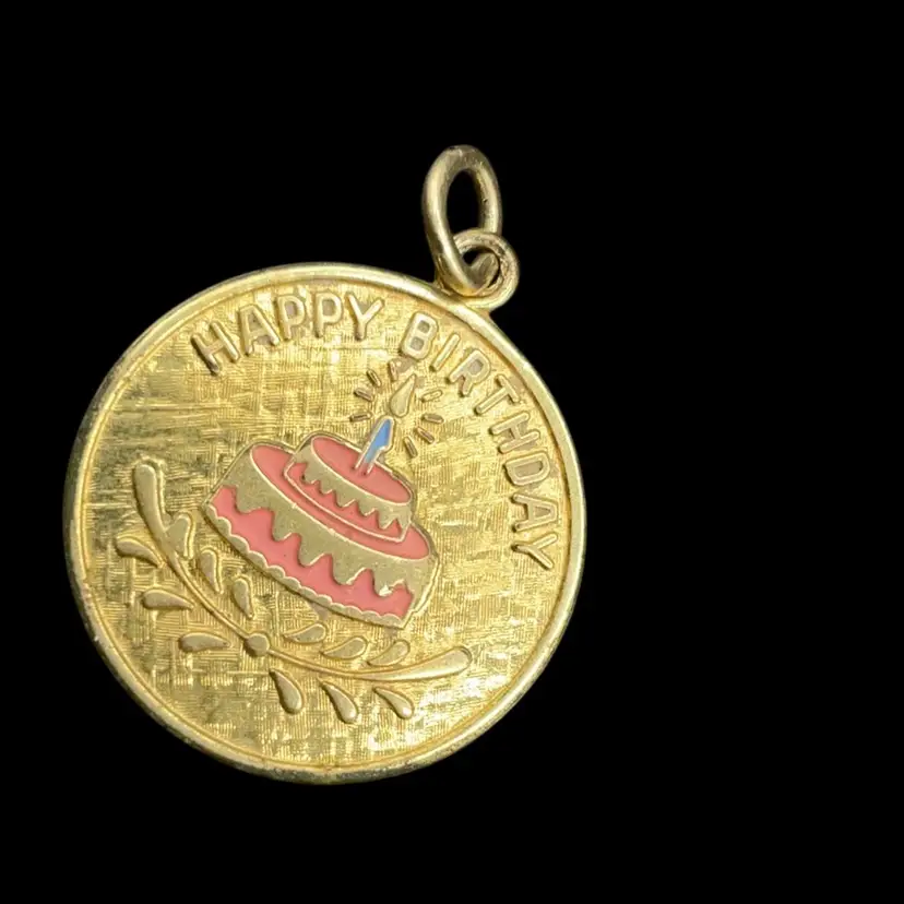 1/20 12K Gold Filled Happy Birthday Charm 1” ‘17’