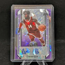 2021-22 Leaf Metal Basketball Keon Ellis Crystal Purple Auto /20 c-21