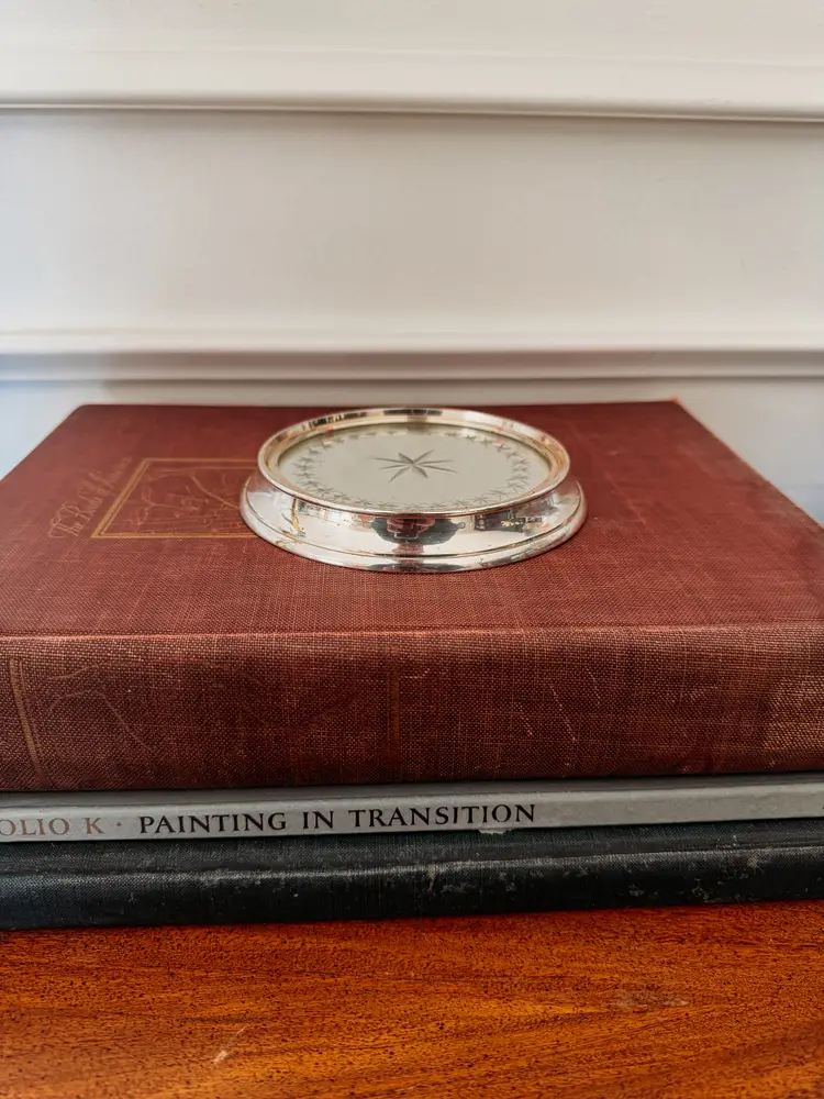 Vintage Silverplate and Mirrored Wine/Candle Coasters