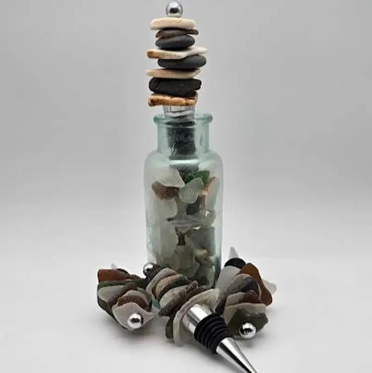 Maine Sea Glass Wine Stoppers