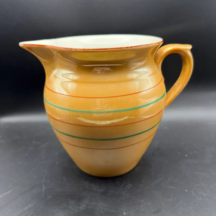 1930s Union K Czechoslovakian Lusterware Porcelain Pitcher - 6 In