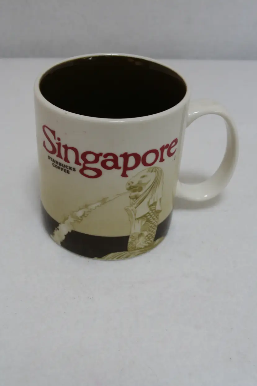 Starbucks 2008 Global Collector Series Brown Singapore 16 oz Coffee Tea Mug Cup