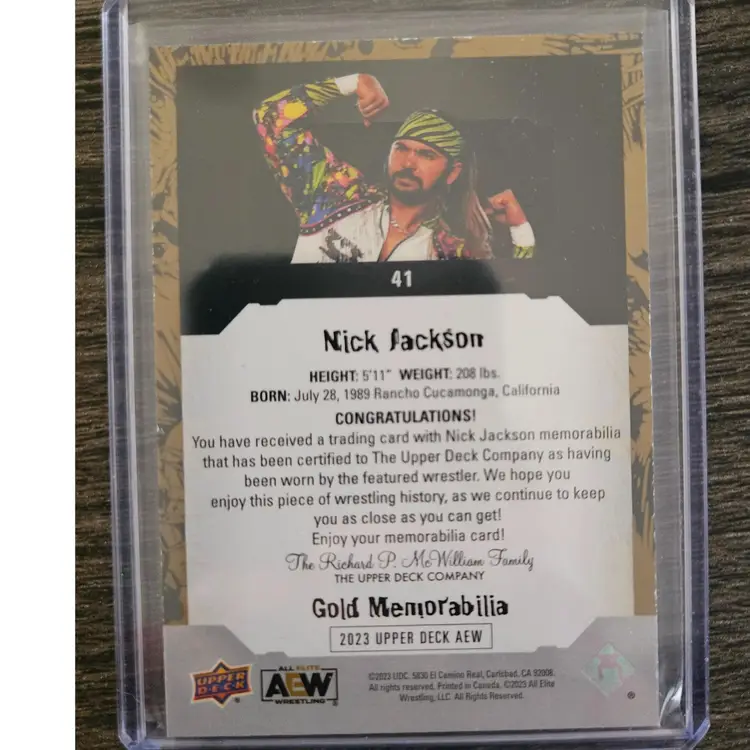 Nick Jackson Gold Memorabilia AEW 2023