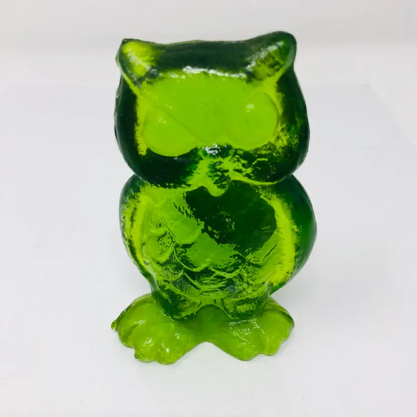 Kanawha Green Glass Owl Figurine