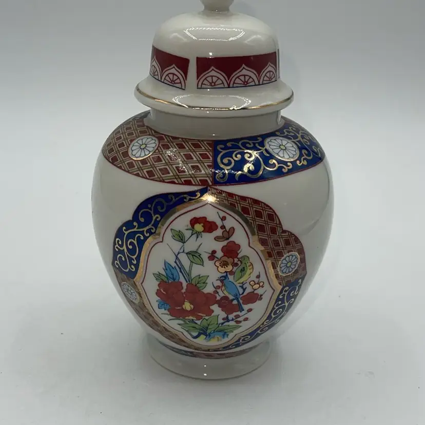 Asian Jar Asian Style Floral Design 6”