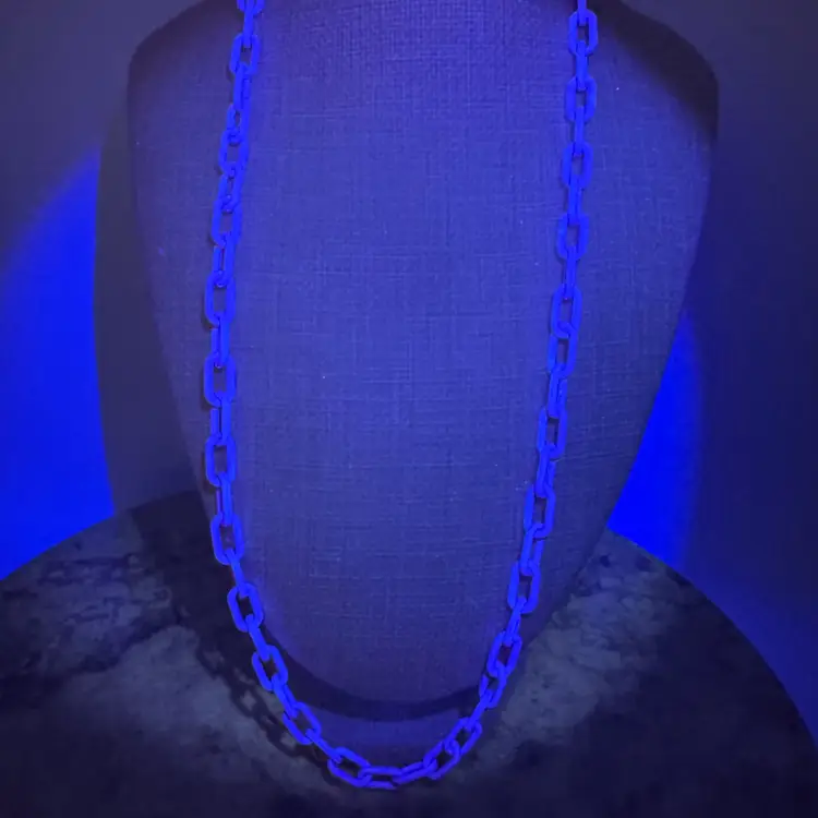Vintage Pink Lucite Necklace UV Glow