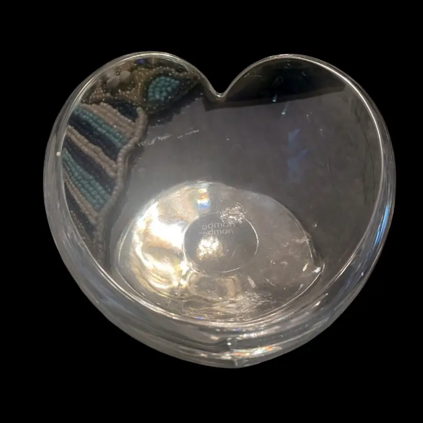 Nambe Art Glass Heart Bowl