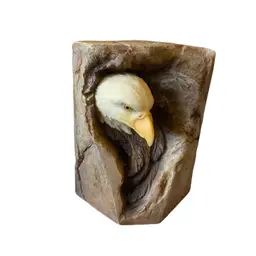 Eagle Figurine Head Sculpture MCIS 4 Inches Signed D Morales 2004