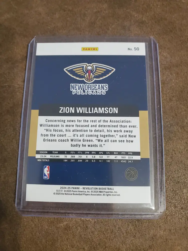 2024 Panini Zion Williamson Revolution Crescent City Basketball Card