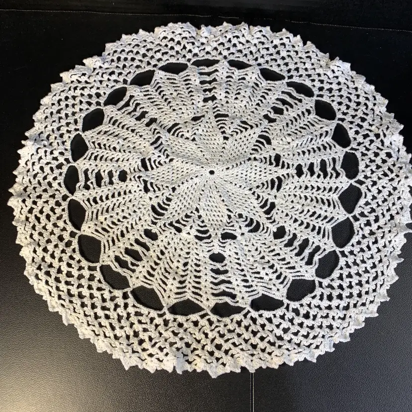 White Round Star Design Doily