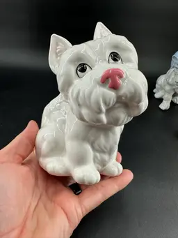 #9 Vintage Terrier Dog Planter. 6” Tall