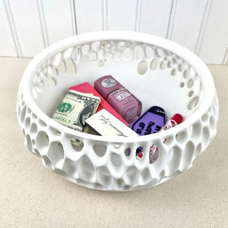 Trin"Virus" Catch-All Bowl, Modern Decorative Bowl, Unique Hole Design, Eco-Friendly