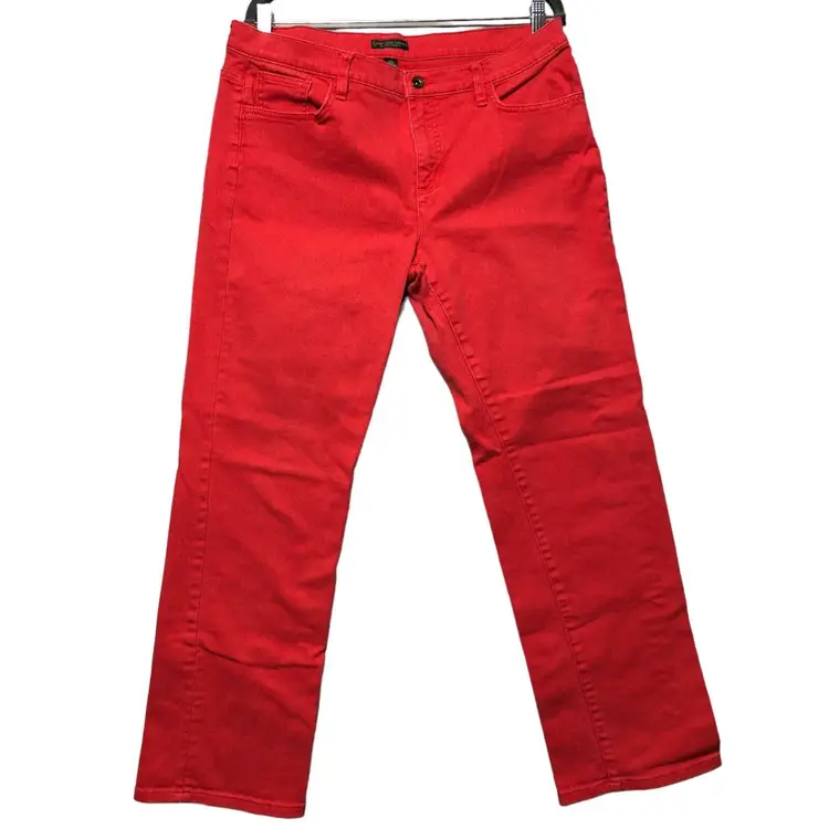 VTG Ralph Lauren Jeans Co Bootcut Coral Red Sz 14 Mid Rise Colored Denim Pants