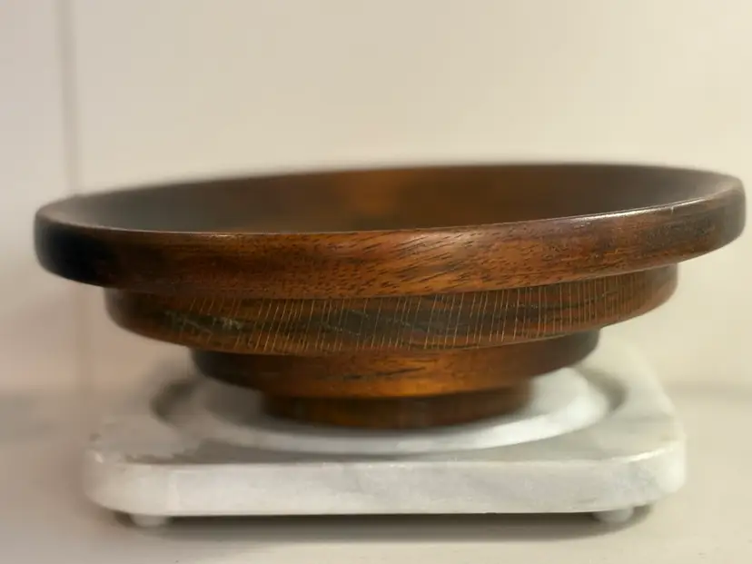 Vintage Multi Wood Tiered Bowl