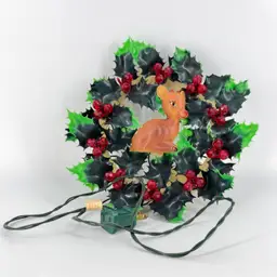 Light Up Christmas Wreath With Rudolph
