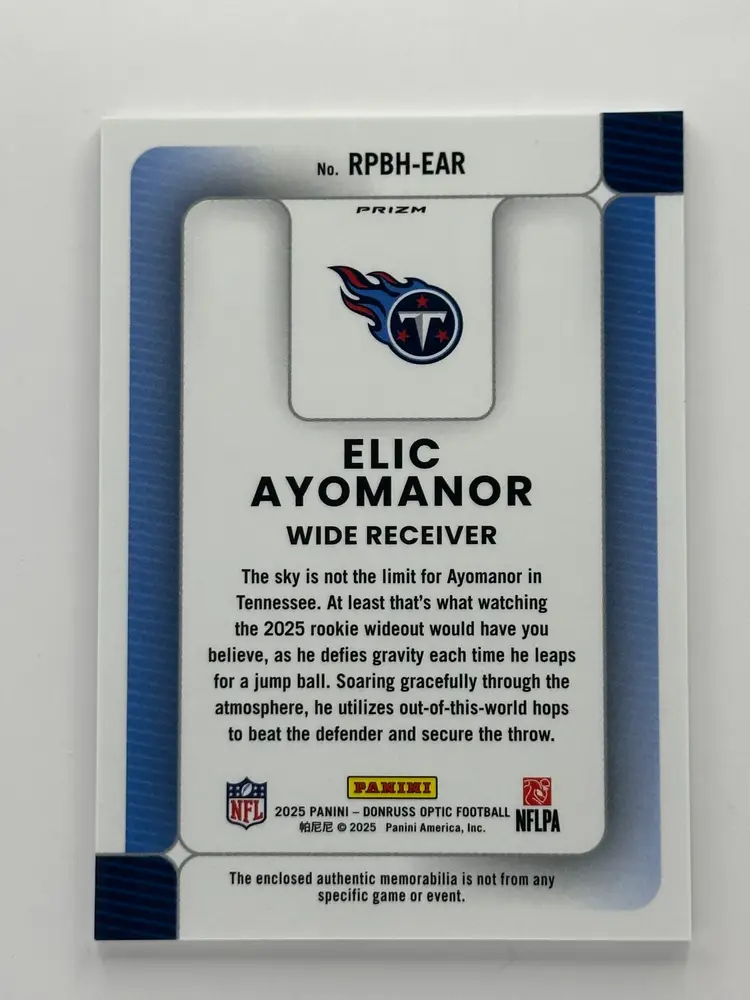 Elic Ayomanor 2025 Optic Rookie Phenom Patch