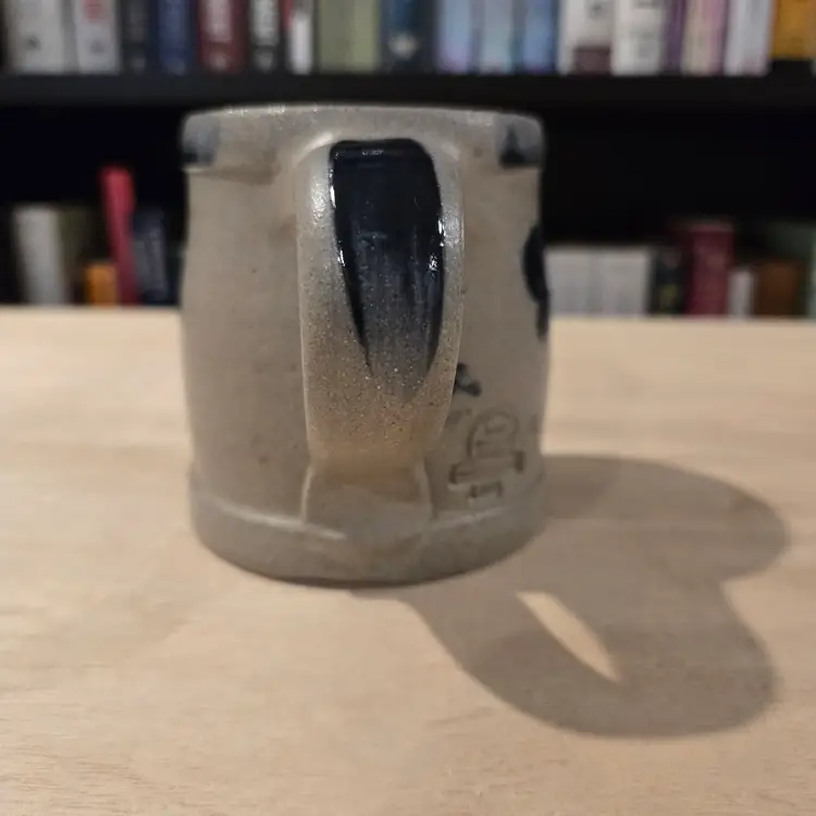 Rowe Pottery Works Salt Fired Mugs, 1999 Stoneware Mugs, Rowe Pottery- Cambridge, WI