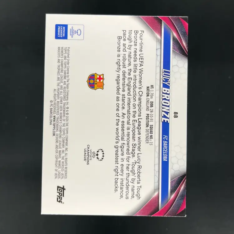 Lucy Bronze 2023/24 Topps Chrome UWCL Neon Green /150 Soccer Card CD10