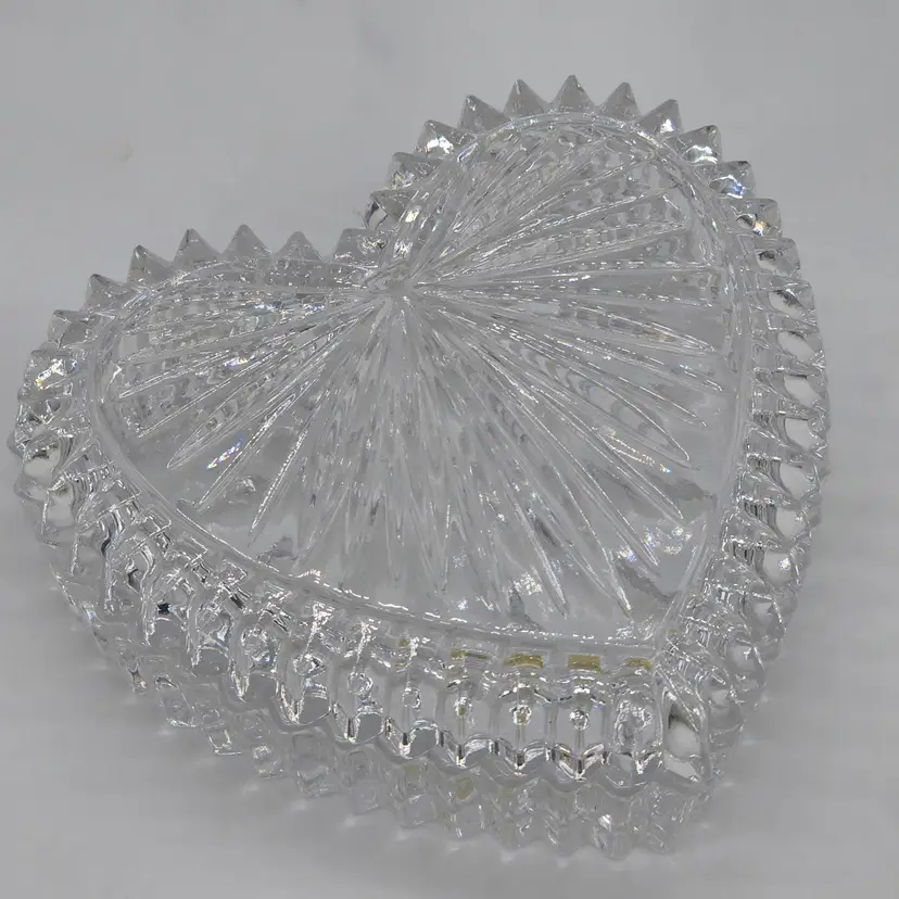 Gorham Lead Crystal Lidded Heart Trinket Box West Germany
