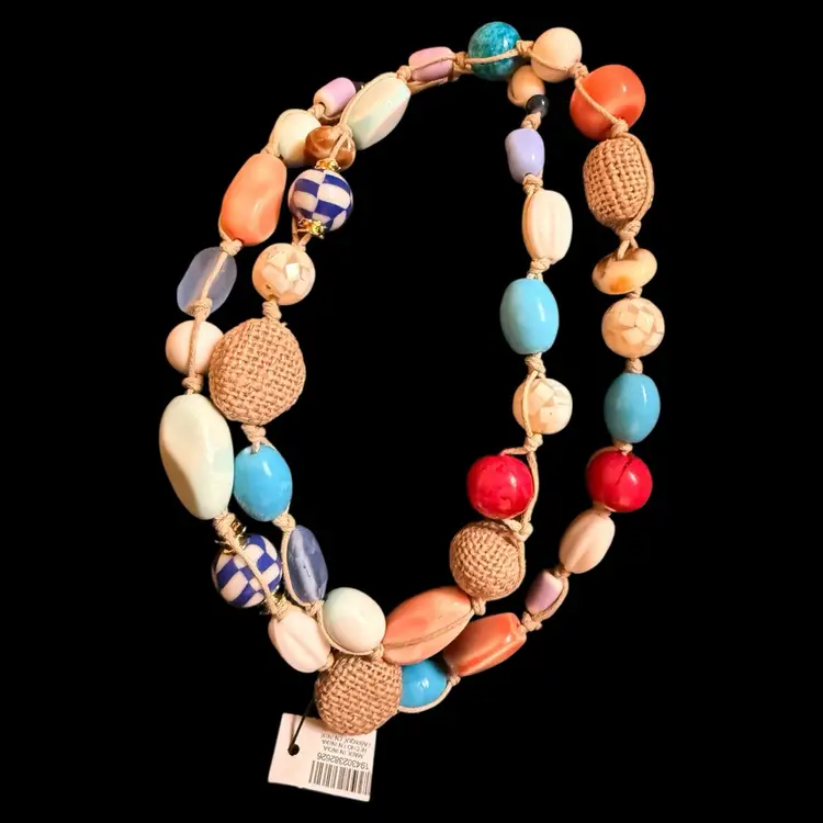 Chicos New Old Stock Beaded Necklace With Tag 36”