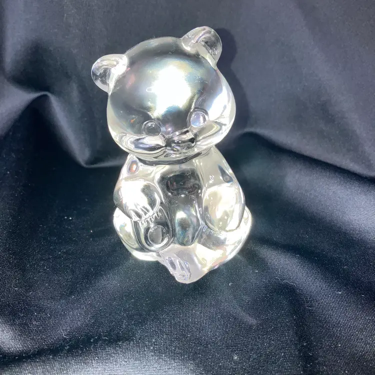 Vintage Fenton Art Glass Teddy Bear Sitting Figurine Paperweight 3.5” Tall USA