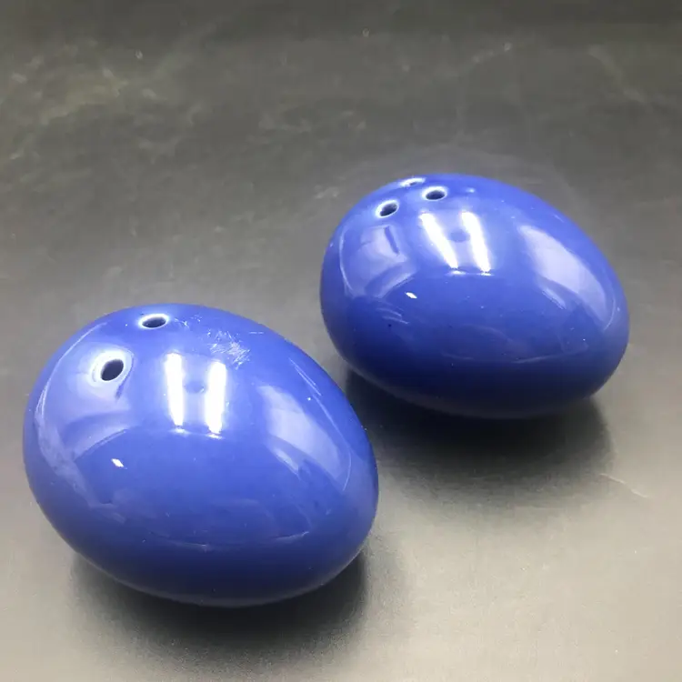 Ceramic Blue Egg Salt and Pepper Shakers