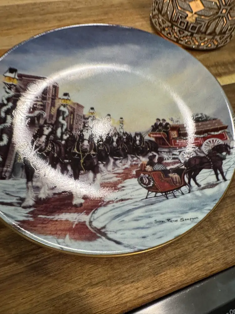 Anhueser Busch Clydesdale Christmas Commemorative Plate
