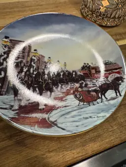 Anhueser Busch Clydesdale Christmas Commemorative Plate