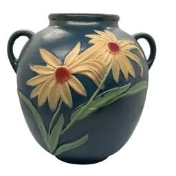 Vintage Roseville Ceramic Urn Flower Vase Pot 10”