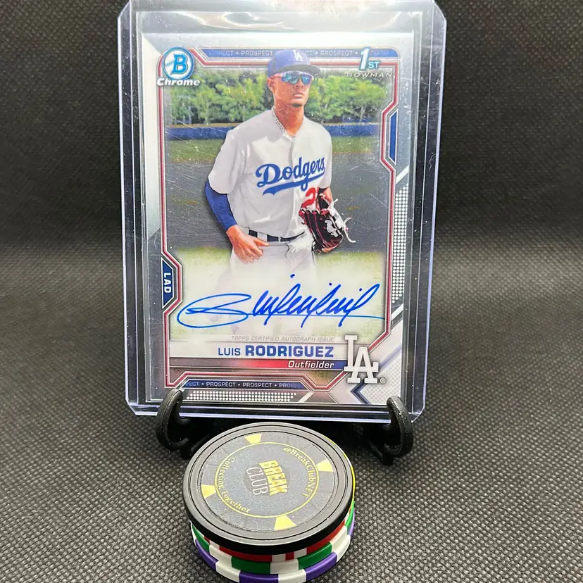 Luis Rodriguez 2021 Bowman Chrome 1st auto Los Angeles Dodgers