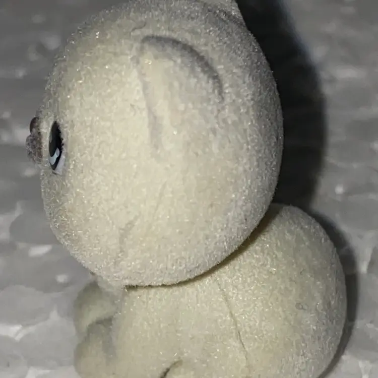 #05- Vintage Flocked Miniature Cat Figurine- Kitty In My Pocket As Pictured