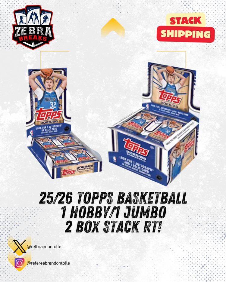 ZB 25594: 25/26 Topps Basketball 1 Jumbo/1 Hobby Stack Mixer