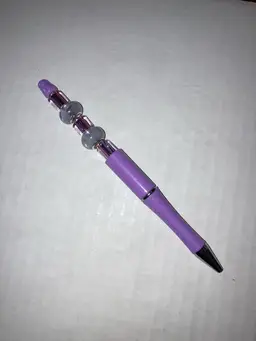Fidget Pen Handmade By Me! Black Ink! 5 1/2” Made With Glass Beads!