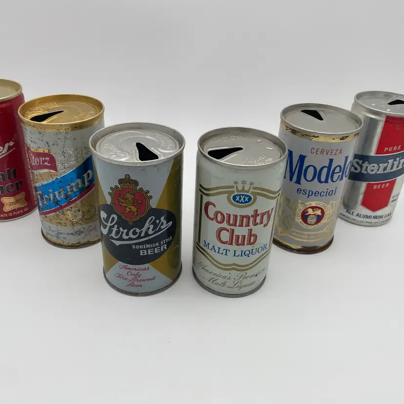 Collectible Beer Can Bundle - Vintage Mixed Brand Six Pack #11 - 1970's-1980's