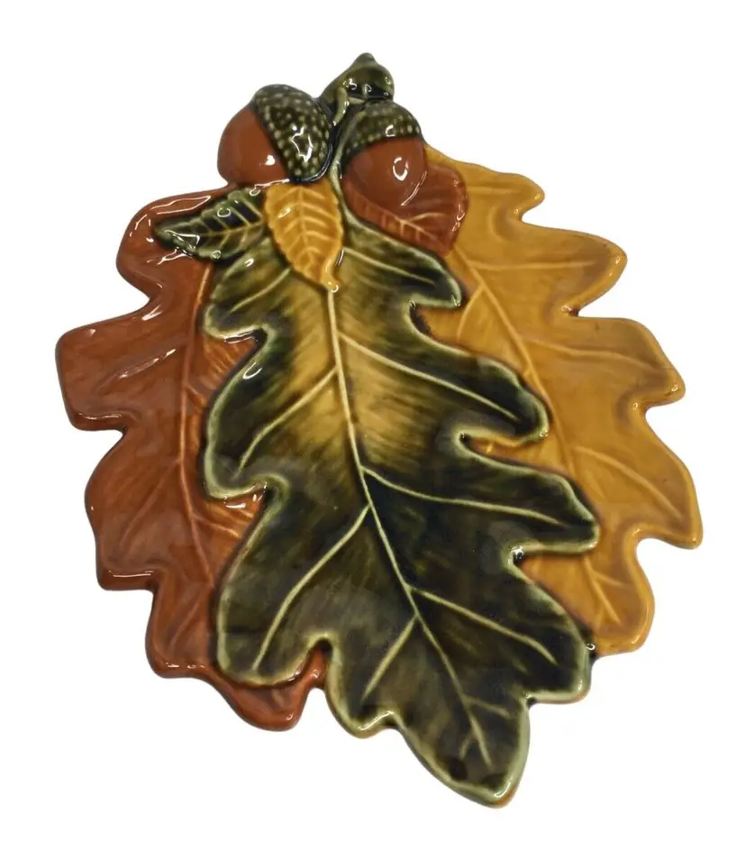 Vintage Enesco Oak Leaf and Acorn Dish, Plate 1999