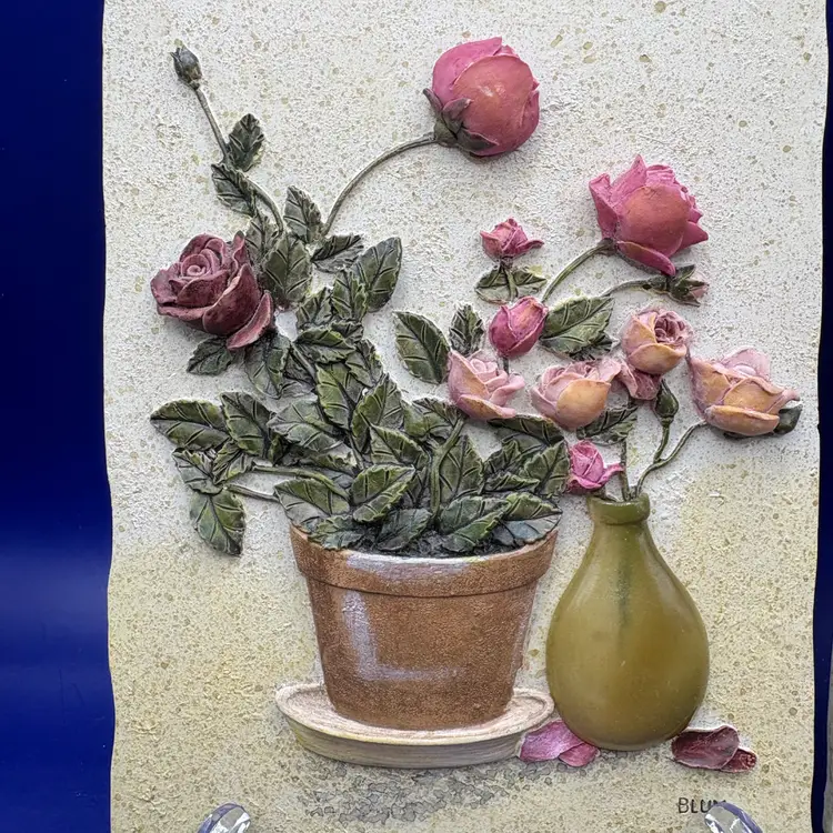 Cheri Blum 3D Floral Resin Wall Plaques Set Of 2
