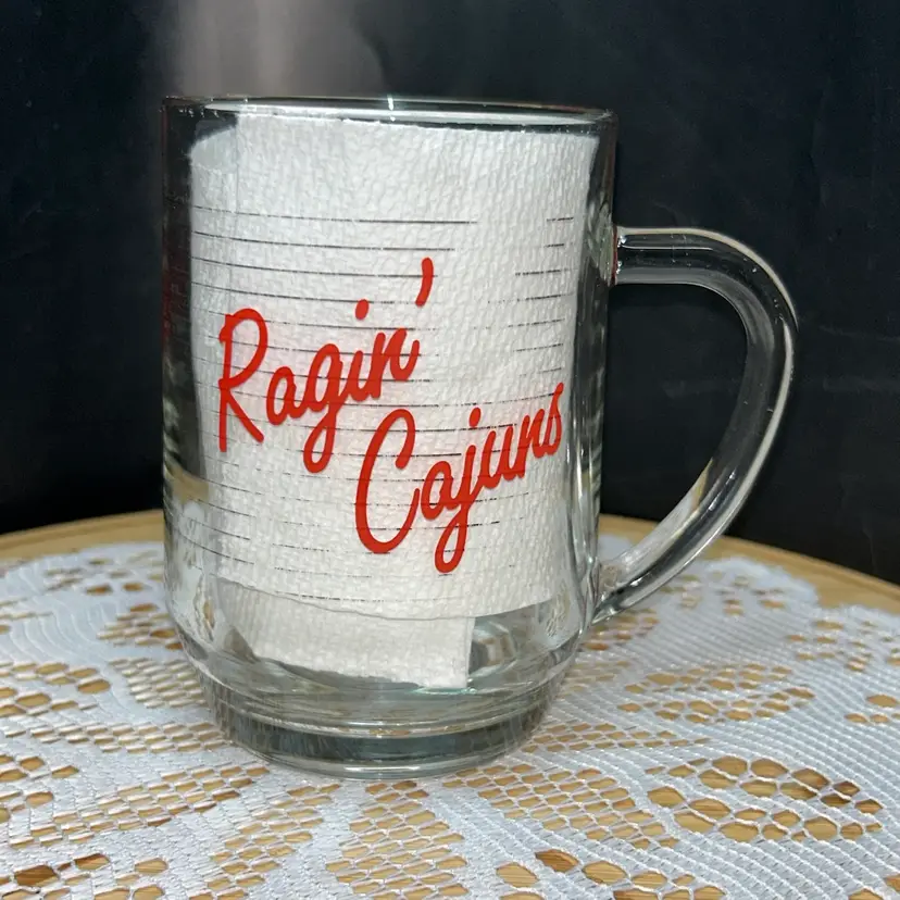 Vintage “Ragin’ Cajuns” Glass Mug