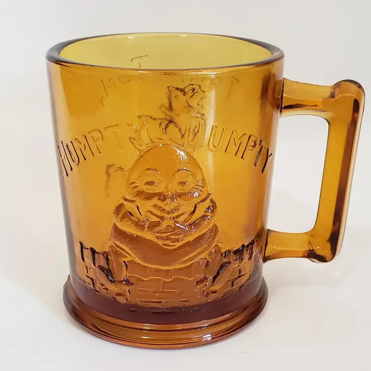 Vintage Amber Glass Nursery Rhyme Mug