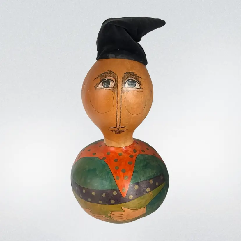 Hand Painted Gourd Person Karenlee Spencer? 14"